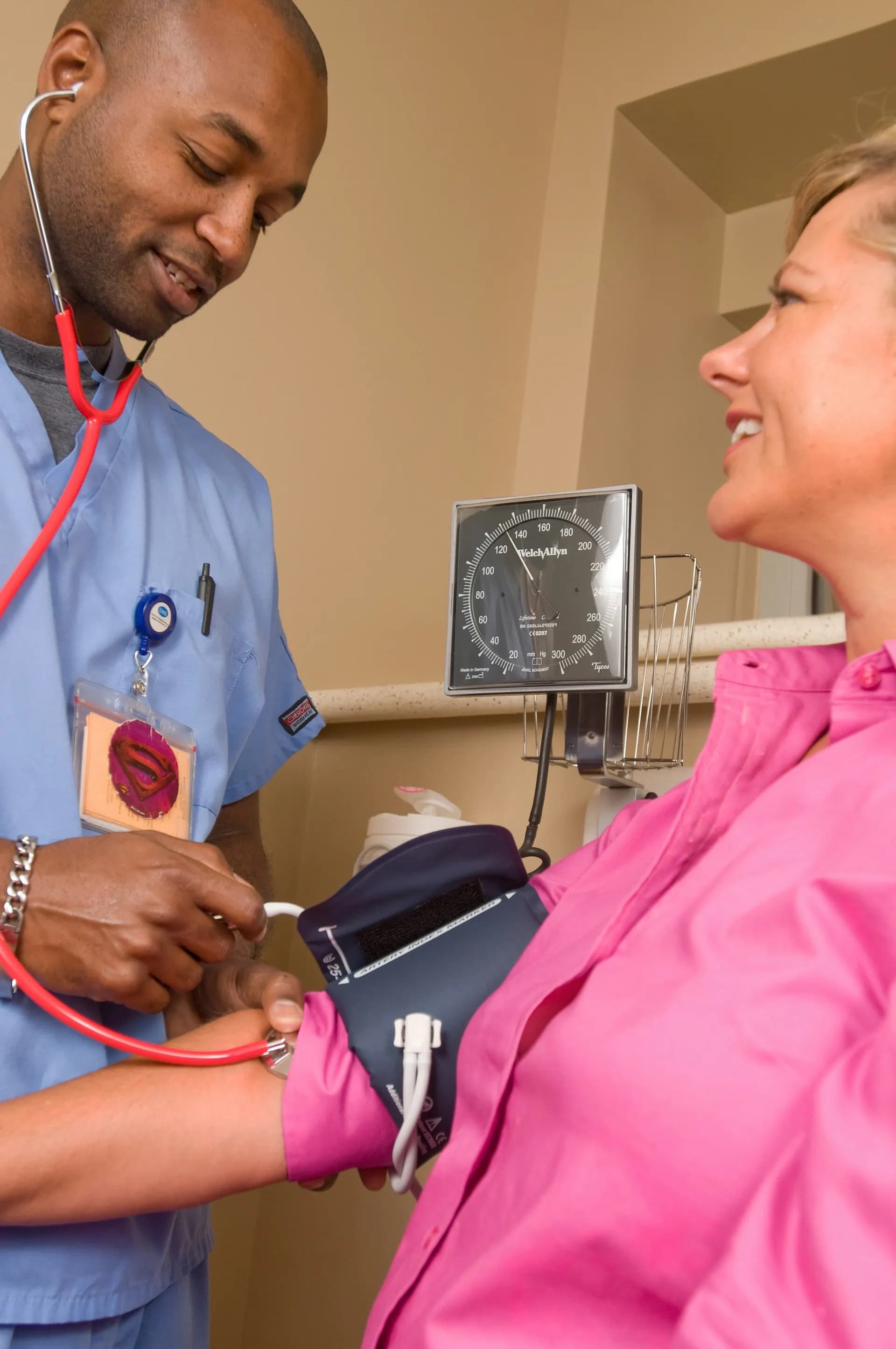 Nurse measuring a patient's blood pressure